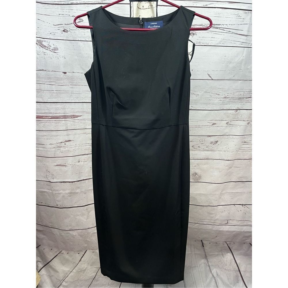 Lands End Classic Clothing Black‎ Sleeveless Sheath Dress Size 2